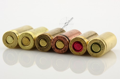 01. Пистолетные травматические патроны калибра 9 мм. P.A. – «АЕ9», «МАС», «ПНД-9П», «ФОРТ-Т», «ТЕРЕН-3Ф» и «ТЕРЕН-3ФП», вид со стороны донца гильзы, маркировка. 01. Пистолетные травматические патроны калибра 9 мм. P.A. – «АЕ9», «МАС», «ПНД-9П», «ФОРТ-Т», «ТЕРЕН-3Ф» и «ТЕРЕН-3ФП», вид со стороны донца гильзы, маркировка.