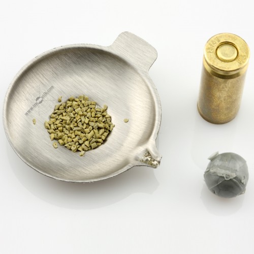 02. Травматический патрон «ГП 9 мм РА» от ООО «АСКА». Гильза, пуля, порох.